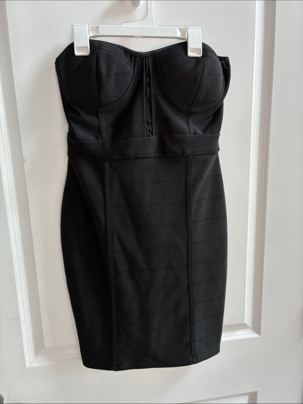 Haute Monde Strapless Black Bodycon Dress